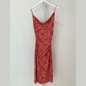 DIANE VON FURSTENBERG RED WHITE PRINT DRESS SIZE 4